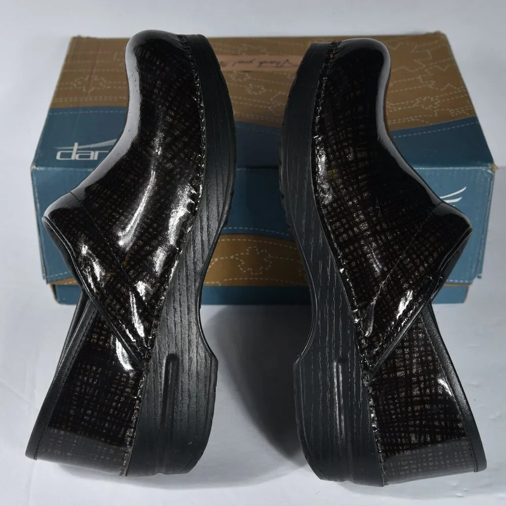 Dansko Professional Black & Silver Clogs size 39 womens 8.5 9 - Picture 4 of 7